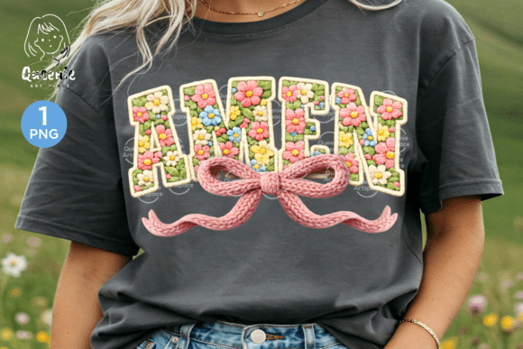 Amen Faux Yarn Crochet Easter Christian Illustrations
