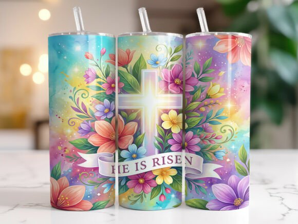 Christian Easter Cross Pastel Tumbler