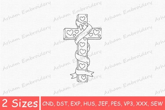 Christian Heart Cross with Ribbon | Religion Amp