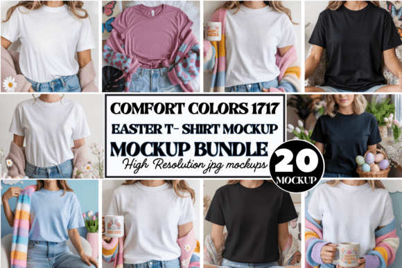 Comfort Colors 1717 Easter T Shirt Mockup
