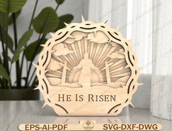 Crown of Thorns Easter Scene Laser Cut Graphic Templates