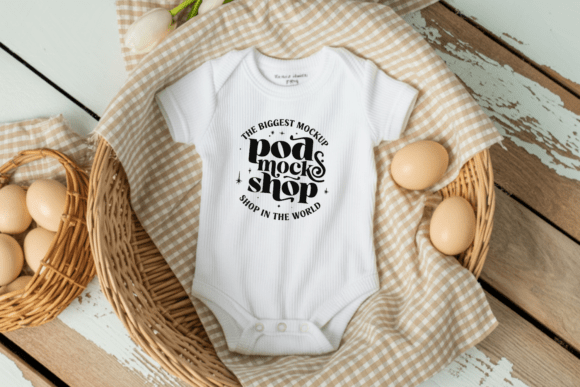 Easter Baby Bodysuit Mockup