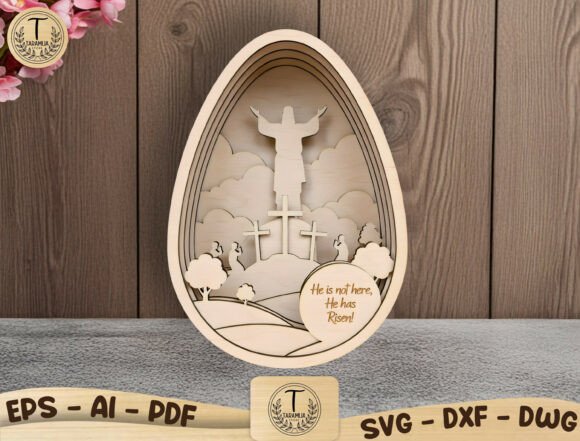 Easter Layered Cross Laser Cut File for Spring Amp