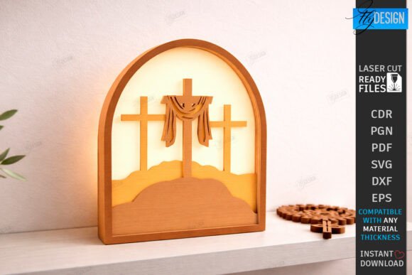 Easter Night Light Laser Cut Religious Spring Amp