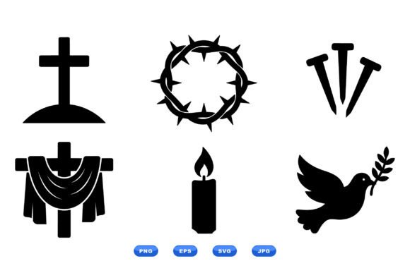 Easter Religious SVG Icons for Crafts