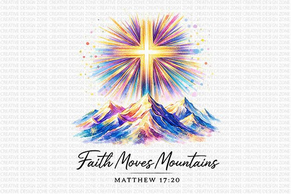 Faith Moves Mountains Cross Illustrations
