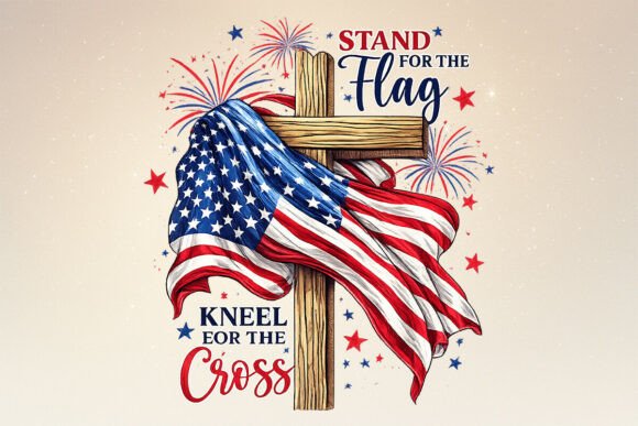 Faith USA Flag Cross PNG Illustrations