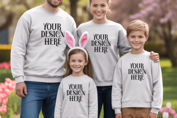 Gildan 18000 Easter Family Mockups