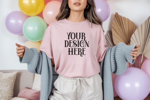 Gildan 64000 Easter White T-Shirt Mockup — Product Mockups