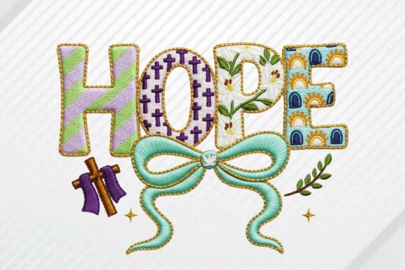 Hope Christian Faux Embroidery PNG for Crafts