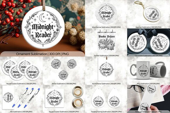 Midnight Reader Sublimation PNG