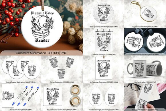 Moonlit Tales Reader PNG Design for Crafts