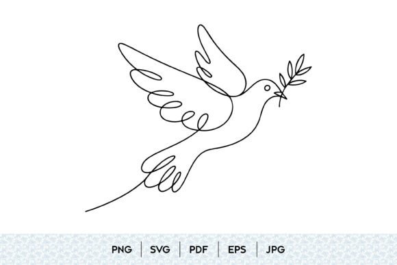 Peace Dove Line Art SVG for Editorial Design