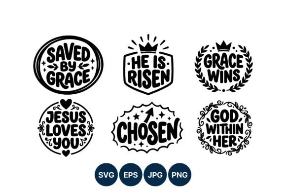 Religious Hand Lettered Quotes Illustrations