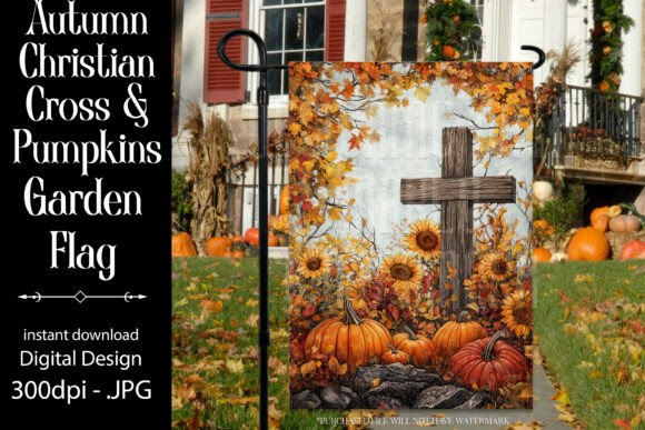 Wooden Cross Autumn Garden Flag D12 – Crafts Asset Review